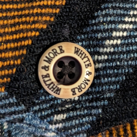 Whyte & More flannel orange button up long sleeve men's med - Picture 5 of 8